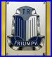 Vintage Triumph Porcelain Dealership Sign Gas Oil Roadster 1800 Mayflower Harley