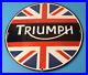 Vintage Triumph Sign Porcelain Automobiles British Mechanic Gas Oil Pump Sign