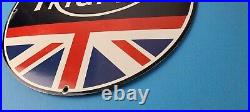 Vintage Triumph Sign Porcelain Automobiles British Mechanic Gas Oil Pump Sign