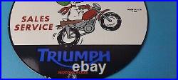 Vintage Triumph Sign Porcelain Automobiles Snoopy Mechanic Gas Oil Pump Sign