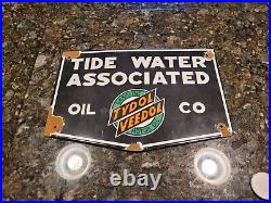 Vintage Tydol Veedol Oil Gas Sign- Vintage Advertising- Rare