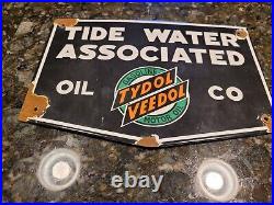 Vintage Tydol Veedol Oil Gas Sign- Vintage Advertising- Rare