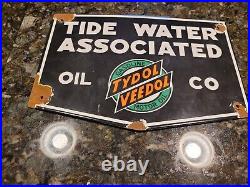 Vintage Tydol Veedol Oil Gas Sign- Vintage Advertising- Rare