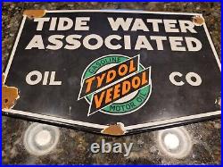 Vintage Tydol Veedol Oil Gas Sign- Vintage Advertising- Rare