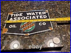 Vintage Tydol Veedol Oil Gas Sign- Vintage Advertising- Rare