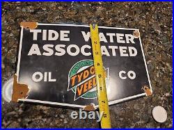 Vintage Tydol Veedol Oil Gas Sign- Vintage Advertising- Rare