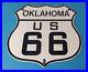 Vintage US Route 66 Oklahoma Sign Porcelain Hwy State Road Gas Oil Pump Sign