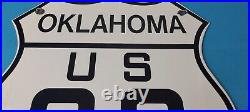 Vintage US Route 66 Oklahoma Sign Porcelain Hwy State Road Gas Oil Pump Sign