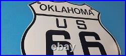 Vintage US Route 66 Oklahoma Sign Porcelain Hwy State Road Gas Oil Pump Sign