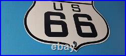 Vintage US Route 66 Oklahoma Sign Porcelain Hwy State Road Gas Oil Pump Sign