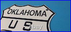 Vintage US Route 66 Oklahoma Sign Porcelain Hwy State Road Gas Oil Pump Sign