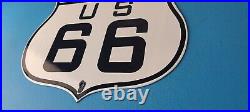 Vintage US Route 66 Oklahoma Sign Porcelain Hwy State Road Gas Oil Pump Sign