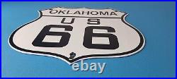 Vintage US Route 66 Oklahoma Sign Porcelain Hwy State Road Gas Oil Pump Sign