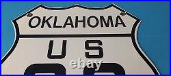 Vintage US Route 66 Oklahoma Sign Porcelain Hwy State Road Gas Oil Pump Sign