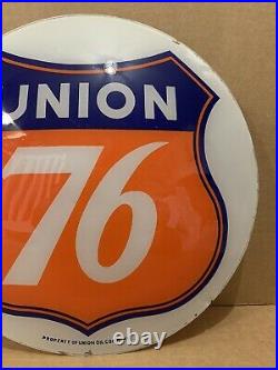 Vintage Union 76 Gas Pump Globe Light Glass Lens Service Station Garage Oil Sign