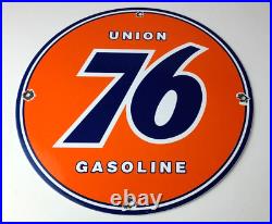 Vintage Union 76 Gasoline Sign Porcelain Gas Motor Oil Service Pump Sign