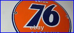 Vintage Union 76 Gasoline Sign Porcelain Gas Motor Oil Service Pump Sign