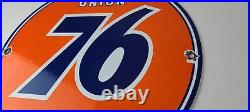 Vintage Union 76 Gasoline Sign Porcelain Gas Motor Oil Service Pump Sign