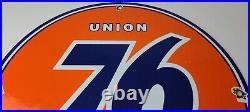 Vintage Union 76 Gasoline Sign Porcelain Gas Motor Oil Service Pump Sign