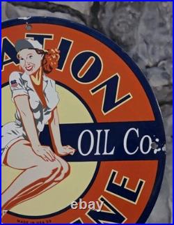 Vintage Union Oil Co. Aviation Gasoline Porcelain Sign Gas Oil 12
