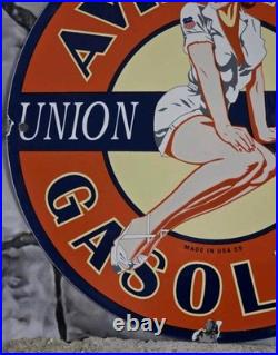 Vintage Union Oil Co. Aviation Gasoline Porcelain Sign Gas Oil 12