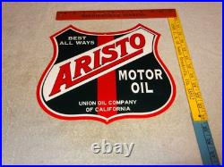 Vintage Union Oil Company Of California Aristo 12 Porcelain Metal Gasoline Sign