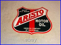 Vintage Union Oil Company Of California Aristo 12 Porcelain Metal Gasoline Sign