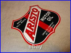 Vintage Union Oil Company Of California Aristo 12 Porcelain Metal Gasoline Sign