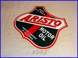 Vintage Union Oil Company Of California Aristo 12 Porcelain Metal Gasoline Sign