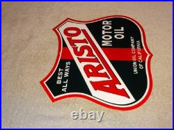 Vintage Union Oil Company Of California Aristo 12 Porcelain Metal Gasoline Sign