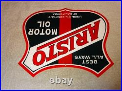 Vintage Union Oil Company Of California Aristo 12 Porcelain Metal Gasoline Sign