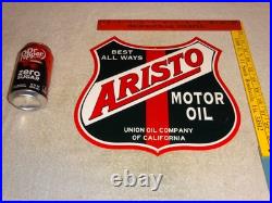 Vintage Union Oil Company Of California Aristo 12 Porcelain Metal Gasoline Sign