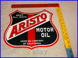 Vintage Union Oil Company Of California Aristo 12 Porcelain Metal Gasoline Sign