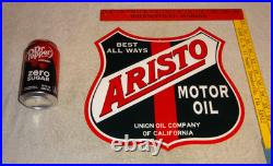 Vintage Union Oil Company Of California Aristo 12 Porcelain Metal Gasoline Sign