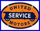 Vintage United Motor Services Porcelain Sign Gas Station Pump Motor Oil Auto