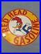 Vintage Unused Red Head Gasoline Porcelain Woody Woodpecker Gas Oil Sign