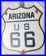 Vintage Us Route 66 Arizona Az Porcelain Metal Highway Sign Gas Oil Road Shield