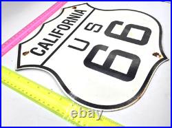 Vintage Us Route 66 California Porcelain Metal Highway Sign Gas Oil Road Shield