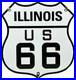 Vintage Us Route 66 Illinois Porcelain Highway Sign Gas Station Oil Road Shield