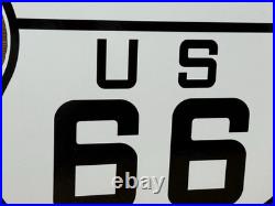 Vintage Us Route 66 Illinois Porcelain Highway Sign Gas Station Oil Road Shield