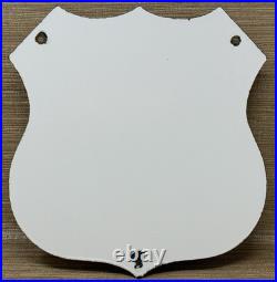 Vintage Us Route 66 Illinois Porcelain Highway Sign Gas Station Oil Road Shield