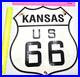 Vintage Us Route 66 Kansas Porcelain Metal Highway Sign Gas Oil Road Shield