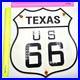 Vintage Us Route 66 Texas Porcelain Metal Highway Sign Gas Oil Road Shield