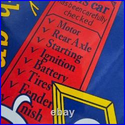 Vintage Used Cars Chevrolet Old Us Gasoline Oil Gas Pump Enamel Porcelain Sign