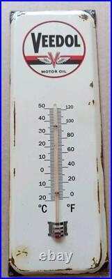 Vintage VEEDOL Motor Oil Thermometer merchandise Sign Non Porcelain Vintage VEEDOL Motor Oil Thermometer merchandise Sign Non Porcelain