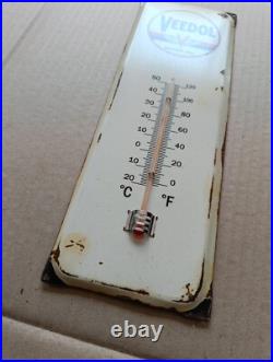 Vintage VEEDOL Motor Oil Thermometer merchandise Sign Non Porcelain Vintage VEEDOL Motor Oil Thermometer merchandise Sign Non Porcelain
