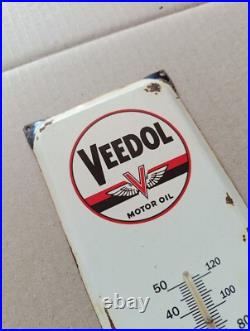 Vintage VEEDOL Motor Oil Thermometer merchandise Sign Non Porcelain Vintage VEEDOL Motor Oil Thermometer merchandise Sign Non Porcelain