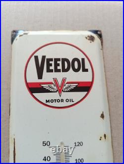 Vintage VEEDOL Motor Oil Thermometer merchandise Sign Non Porcelain Vintage VEEDOL Motor Oil Thermometer merchandise Sign Non Porcelain