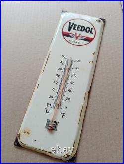 Vintage VEEDOL Motor Oil Thermometer merchandise Sign Non Porcelain Vintage VEEDOL Motor Oil Thermometer merchandise Sign Non Porcelain