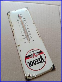 Vintage VEEDOL Motor Oil Thermometer merchandise Sign Non Porcelain Vintage VEEDOL Motor Oil Thermometer merchandise Sign Non Porcelain